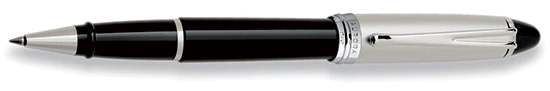 Aurora Chrome Plated Cap w/ Black Barrel Rollerball