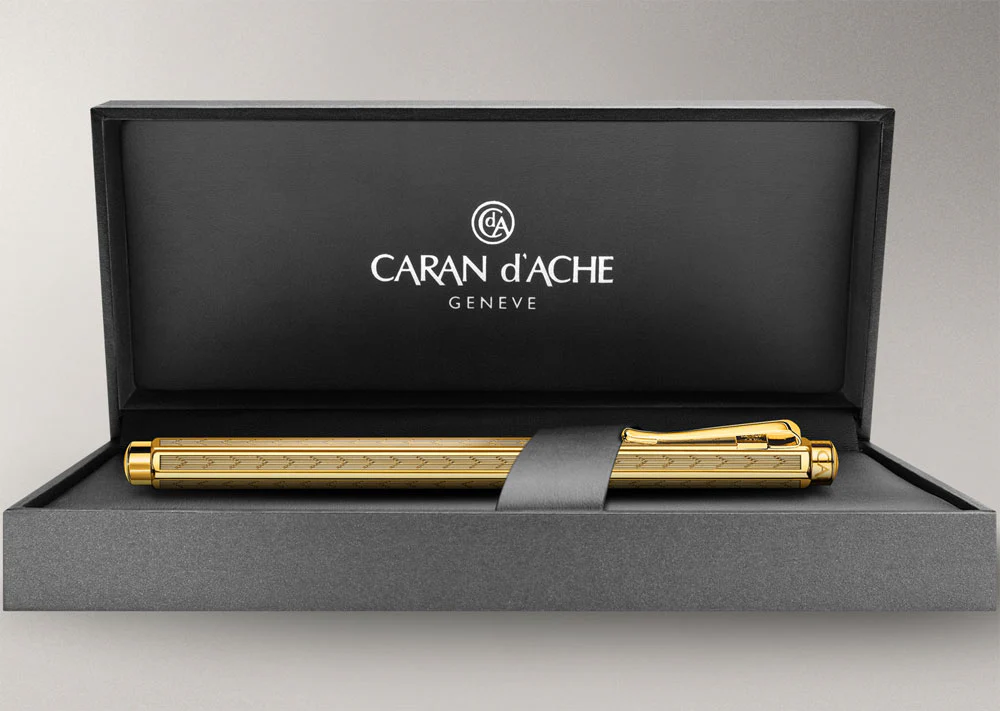 Caran d'Ache Ecridor Chevron Gold Fountain Pen - Image 2