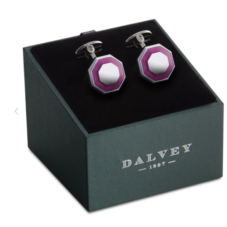 Dalvey Bastion Cufflinks Purple - Image 2