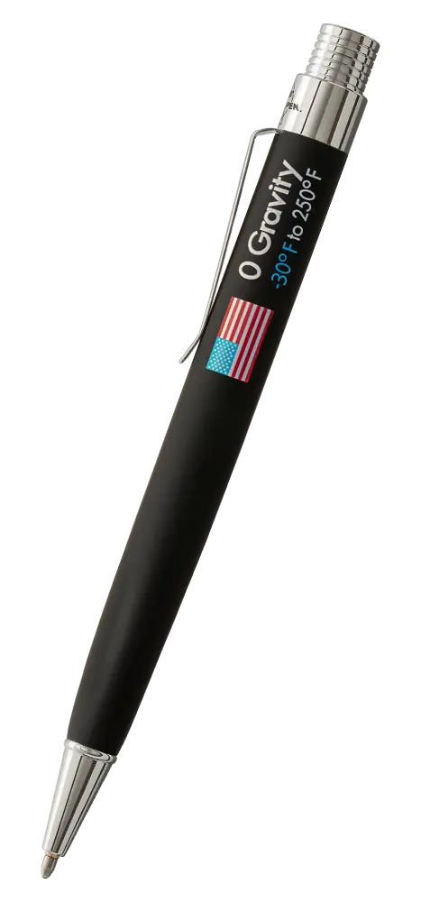 Fisher Black Rubber, Chrome Accents Zero Gravity Space Pen - Image 2