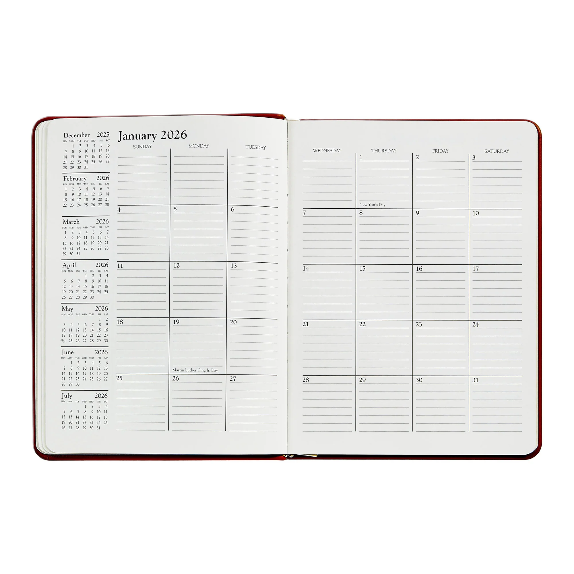 Graphic Image 2026 Desk Diary Traditional Leather - Image 19