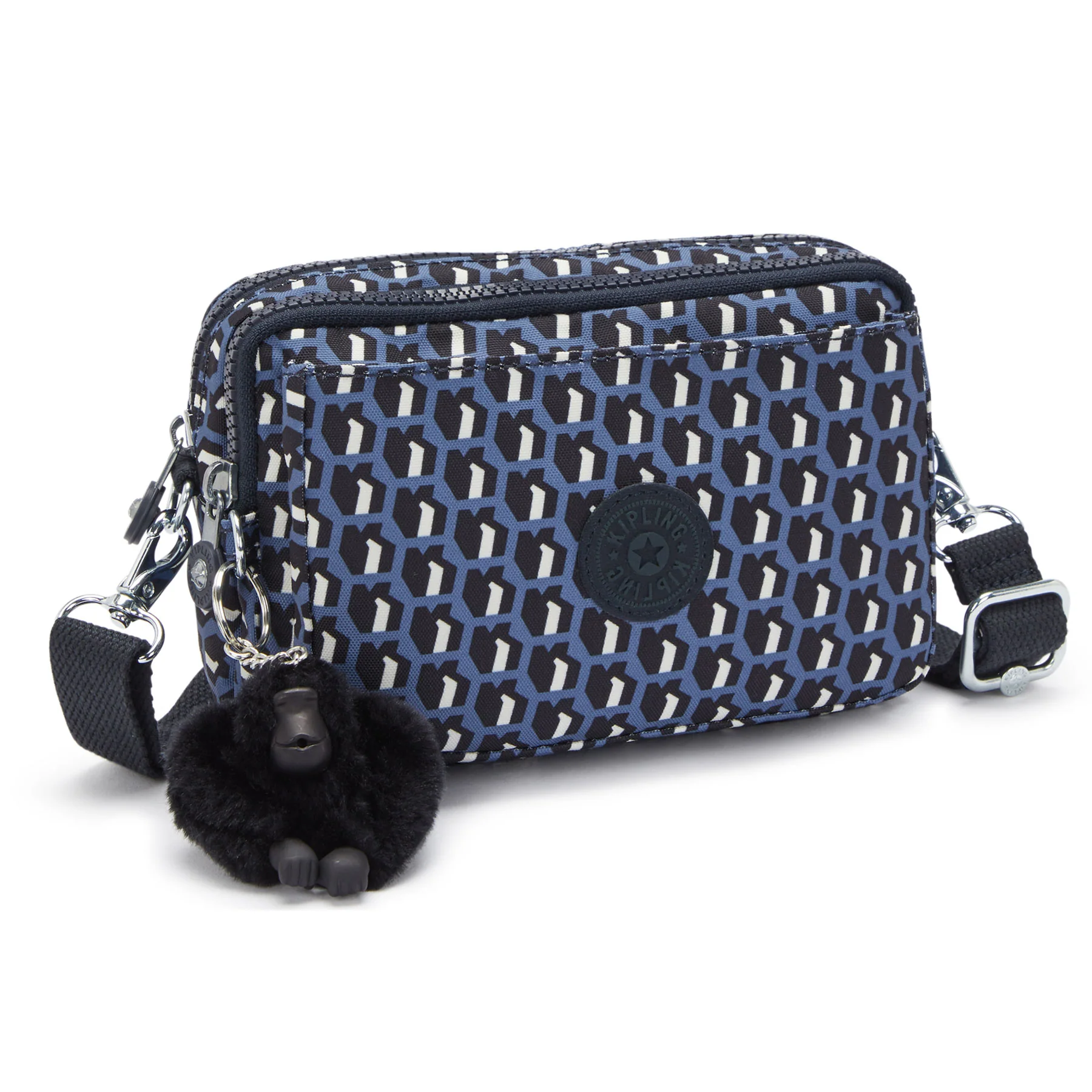 Kipling Abanu Multi  Printed Convertible Crossbody Bag - 3D K Blue - Image 6