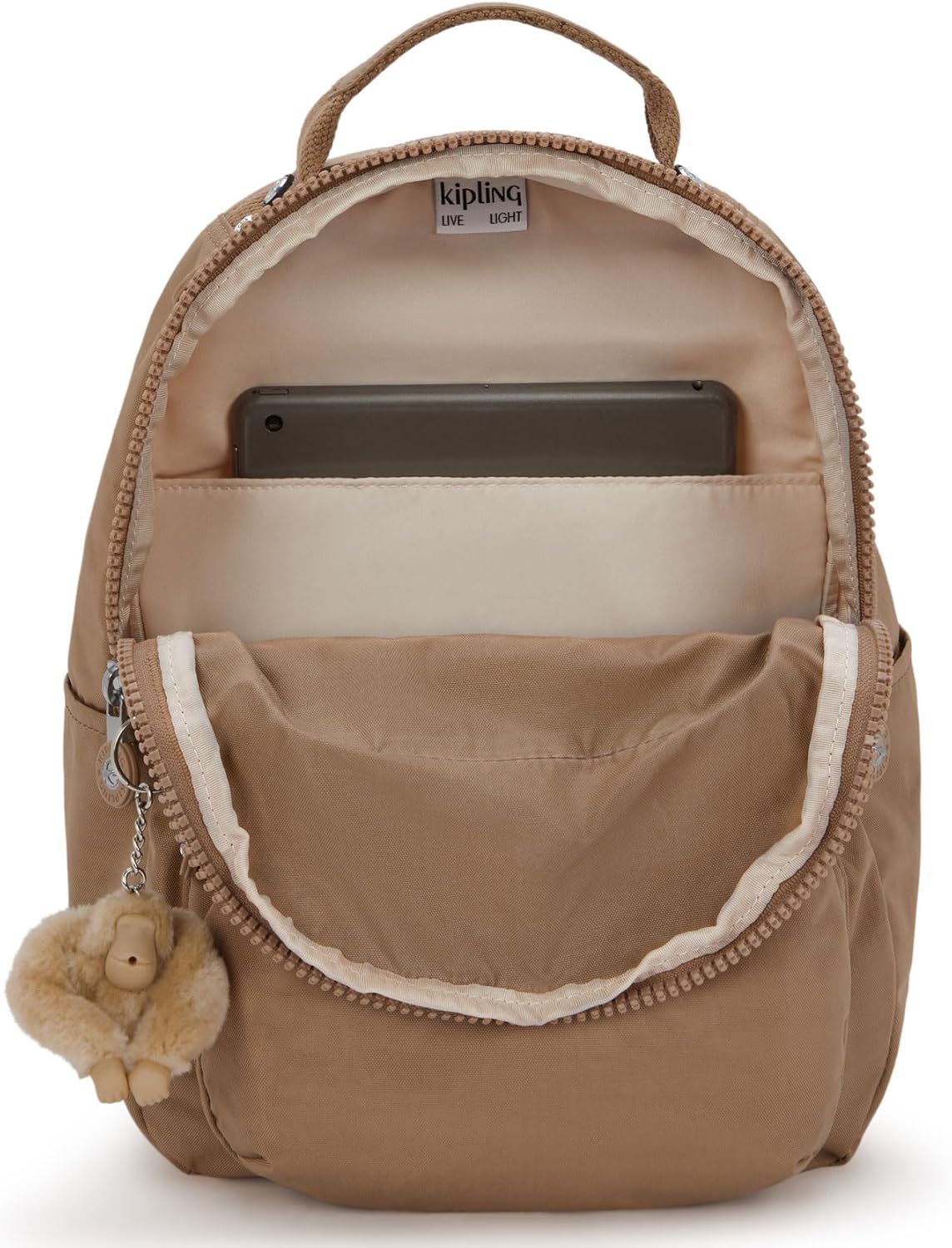 Kipling Seoul Small Nylon Tablet Backpack Early Tan - Image 5