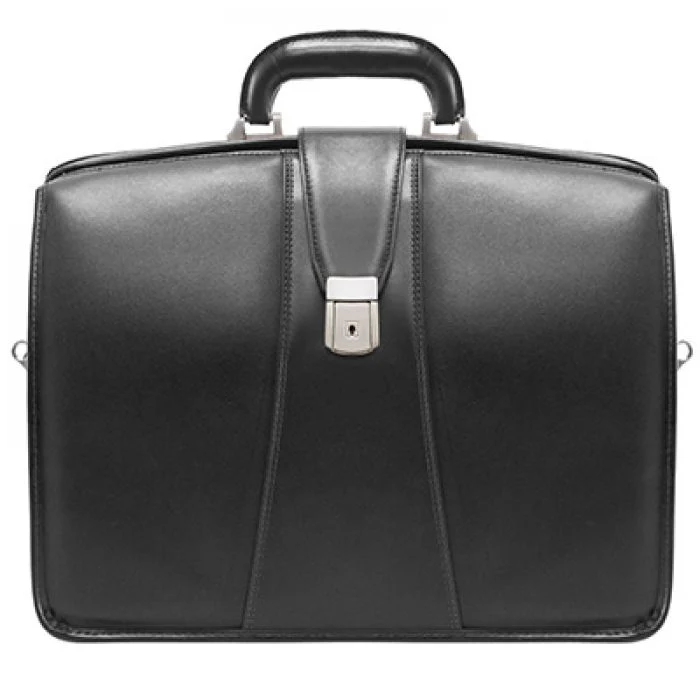 McKlein USA HARRISON | 17" Leather Partners Laptop Briefcase - Black - Image 4
