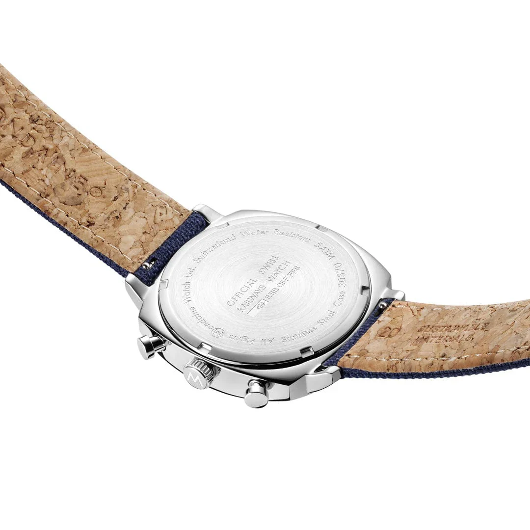 Mondaine Cushion Ocean Blue 41 mm Chronograph Watch MSL.41440.LD.SET - Image 8