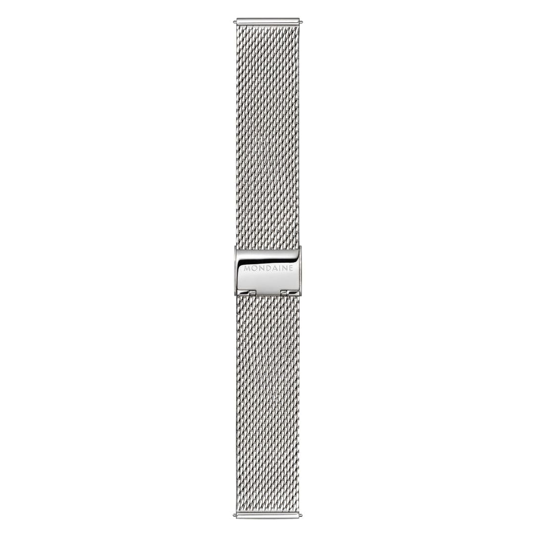 Mondaine Doppio Solar Powered 41 mm Stainless Steel Mesh Men's Watch - Image 8
