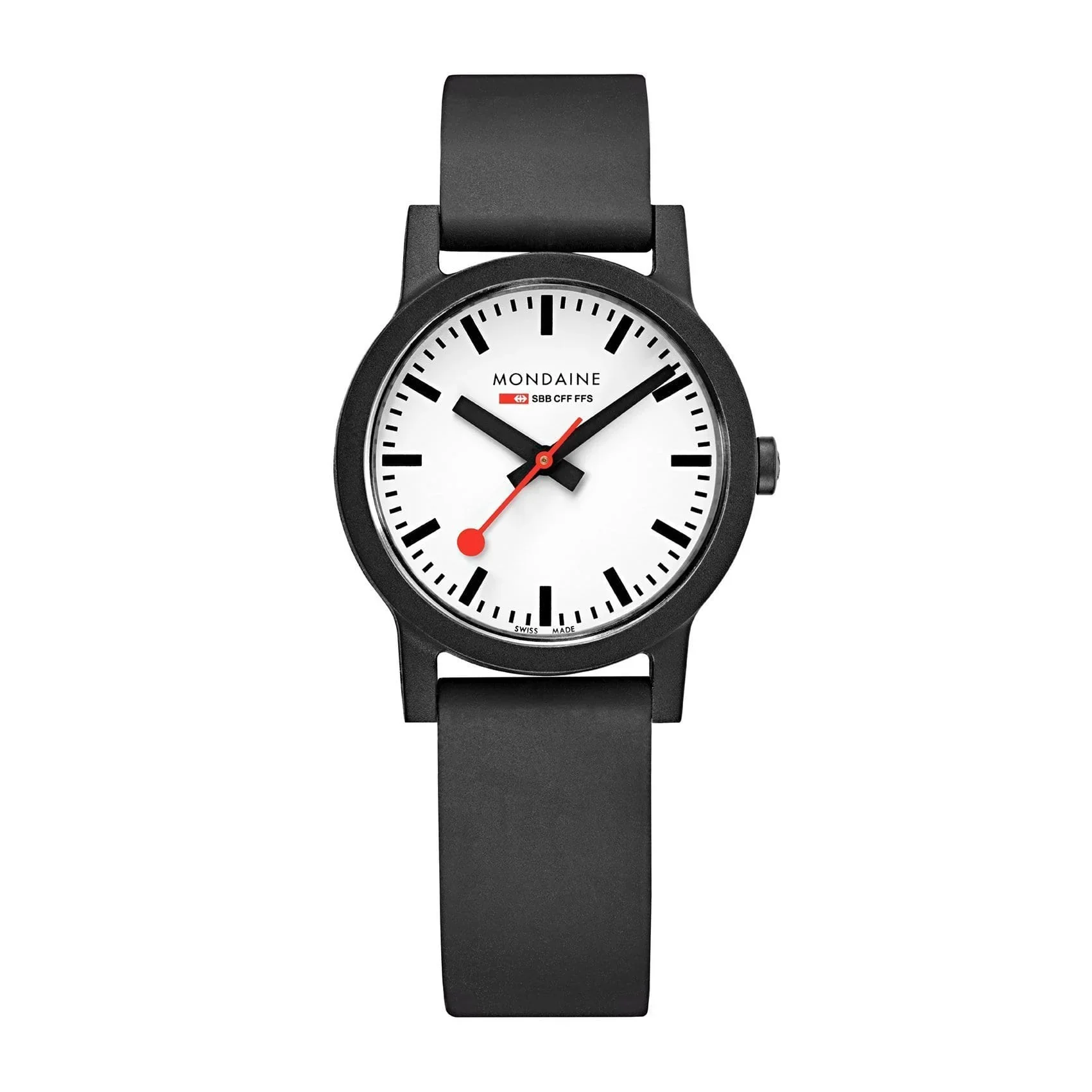 Mondaine Essence Men's Watch, 32 mm, Black Watch Strap - Image 2