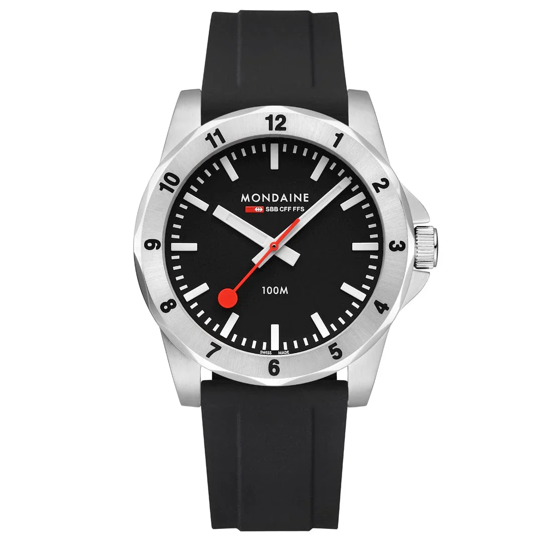 Mondaine Numeri 42 mm, Silicone Rubber Strap Watch MSN 42120.RB