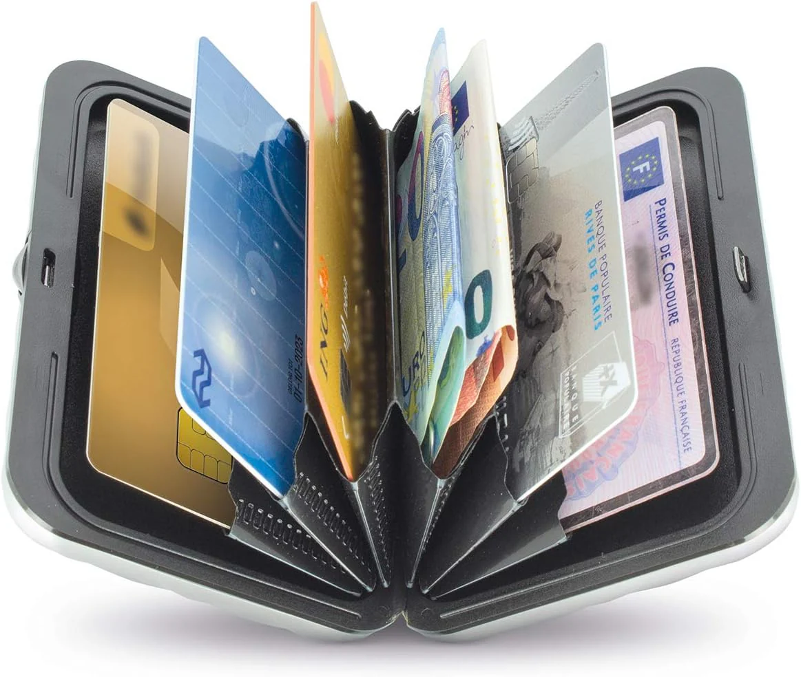 OGON Quilted Button SMART CASE WALLET Silver - Image 4