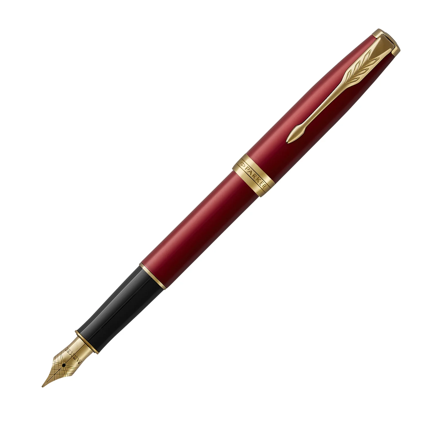 Parker Sonnet Red Lacquer GT Fountain Pen with Steel Nib