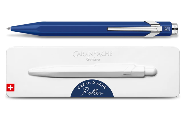 Caran d'Ache Roller Pen 849, Blue with etui - Image 3