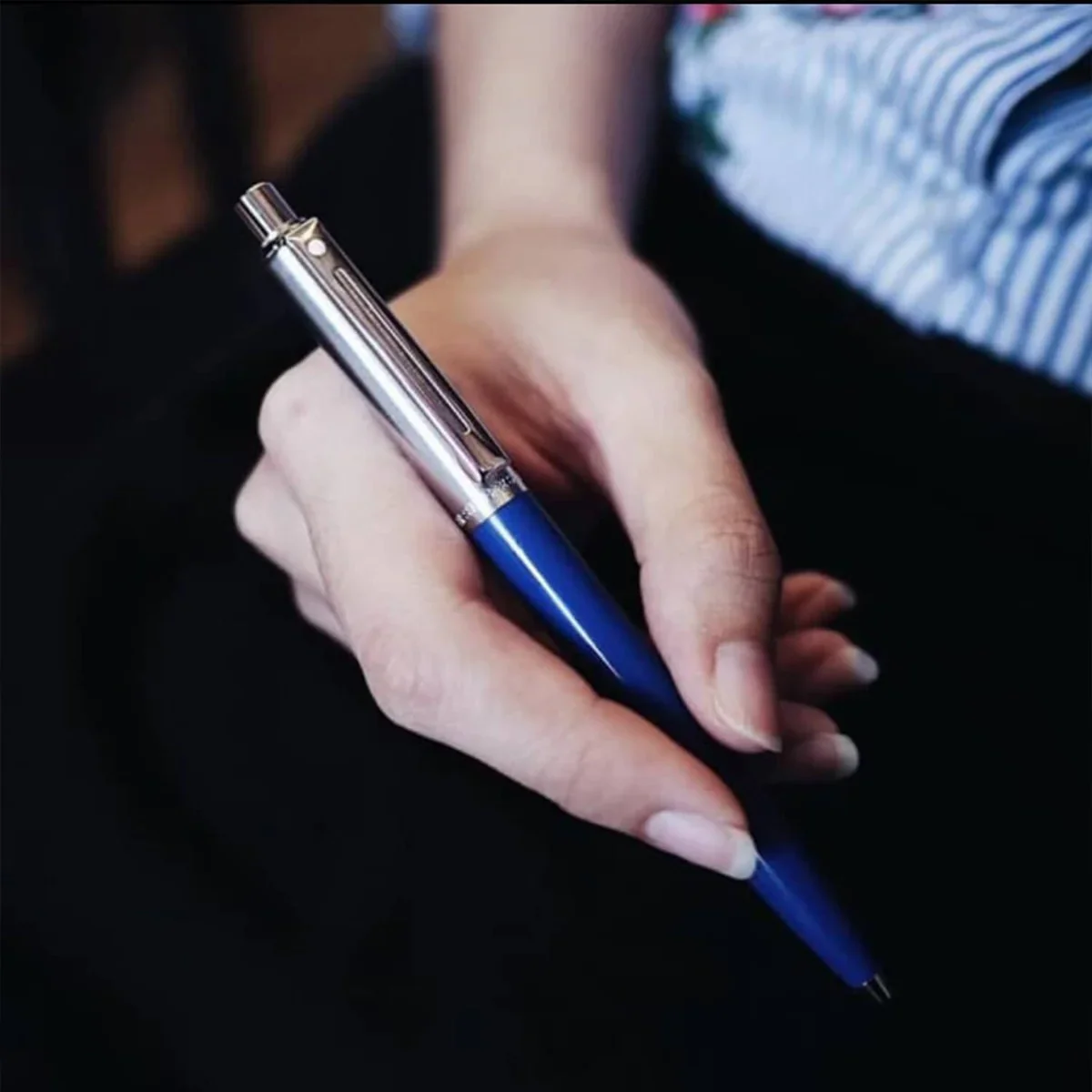 Sheaffer® Sentinel Blue and Chrome Ballpoint Pen With Chrome Trims - Image 6